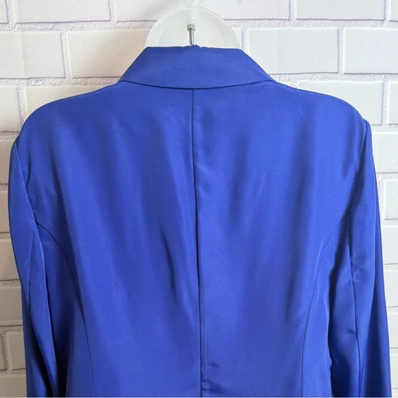Dana Buchman Royal Blue Satin Blazer Size 8 Single Button Career Jacket - Picture 11 of 14